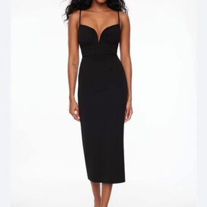Dynamite Black Midi Bodycon Dress
